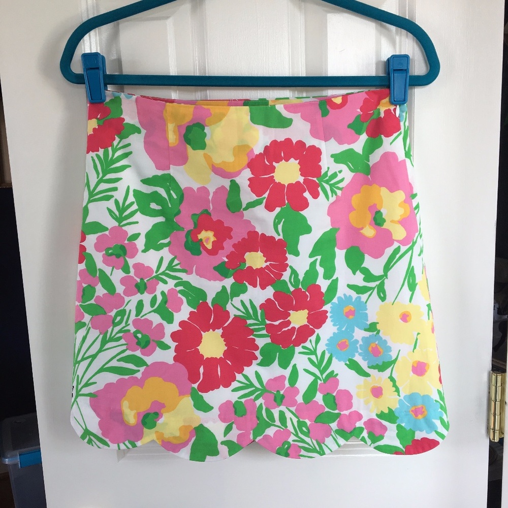 Lilly Pulitzer Floral Scalloped Lynnie Mini Skirt